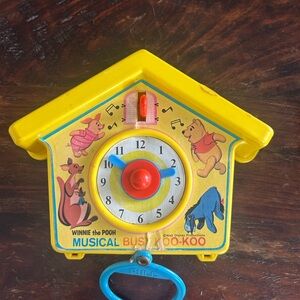 Disney Winnie the Pooh Musical Clock Toy - Yellow and Red